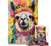 Rompecabezas Alpaca Pop Art para decoración del hogar, 1000 Piezas, para Adolescentes, para Mejorar la Memoria, la Calma y el Ocio, con Bordes limpios, Regalo Festivo (50x75cm)