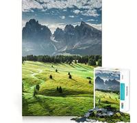Rompecabezas Alpe Di Siusi al Amanecer,1000 Piezas,para Adultos Ejercicio Mental Corte de precisión Bordes Lisos Actividad Relajante para Grupos en Interiores (38x26cm)