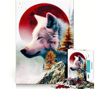 Rompecabezas Alpha Wolf de 1000 Piezas para Adolescentes Juguete para desarrollar la lógica, diversión Tranquila, Bordes Suaves, Regalo Creativo 38x26cm