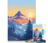 Rompecabezas Amanecer Alpino para Adultos 1000 Piezas Estimulación Mental Juego Corte Preciso Alineación Actividad para Compartir con Seres Queridos (50x75cm)
