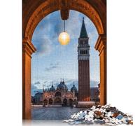Rompecabezas Amanecer en la Plaza de San Marcos de 1500 Piezas para Adultos. Rompecabezas de Madera sostenible para Adultos. Juegos de 1500 Piezas (85 x 57 cm).