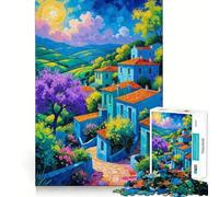 Rompecabezas Amanecer en un Pueblo de la Ladera de la Provenza para Adolescentes, 1000 Piezas, para Mejorar la Memoria, el hogar, el Ocio, Bordes precisos, 50x75cm