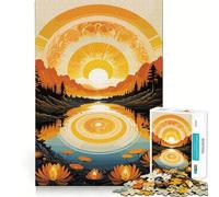 Rompecabezas Amanecer sobre Lago de montaña para Adultos, 1000 Piezas, Juguete para ejercitar la Mente, Divertido, Corte de precisión, 50x75cm