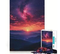 Rompecabezas Amanecer sobre Las montañas con Galaxia para Adolescentes, 1000 Piezas, Juguete Inteligente, Tiempo Libre, Corte preciso, Regalo de Temporada 38x26cm