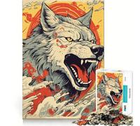 Rompecabezas Amaterasu Wolf 1000,Juego Mental Divertido,Piezas de Ajuste preciso,Actividad Relajante para Grupos en Interiores (38x52cm)