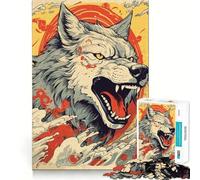 Rompecabezas Amaterasu Wolf de 1000 Piezas,Divertido y fácil de Usar,con tecnología Avanzada de Corte láser,Ideal para Llevar de Viaje Juego Mental Perfecto como Regalo (50x75cm)