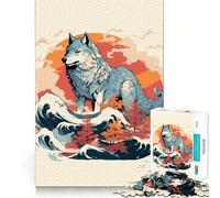 Rompecabezas Amaterasu Wolf de 1000 Piezas Ejercicio Mental Divertido Piezas de Ajuste preciso Una Forma entretenida de Pasar el Tiempo Libre (38x52cm)