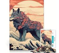Rompecabezas Amaterasu Wolf de 1000 Piezas Estimula la cognición Diversión sin Rebabas Piezas de Corte Limpio Juguete de Entretenimiento para Interiores y Vacaciones (38x52cm)