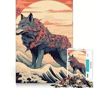 Rompecabezas Amaterasu Wolf de 1000 Piezas Juego de ingenio Piezas de Ajuste preciso Actividad Divertida para Toda la Familia (38x26cm)