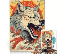 Rompecabezas Amaterasu Wolf de 1000 Piezas para Adolescentes Juego de Habilidades mentales Corte láser para un Ajuste Actividad grupal Relajante para Interiores (38x26cm)