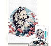 Rompecabezas Amaterasu Wolf de 1000 Piezas para Adultos Entrenamiento Mental,diversión, Corte láser,Actividad Relajante para Grupos en Interiores (38x52cm)