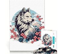 Rompecabezas Amaterasu Wolf para Adultos,1000 Piezas,Juego de concentración Mental, Corte láser,Actividad Nocturna Divertida para Toda la Familia (50x75cm)