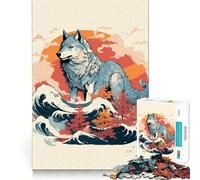 Rompecabezas Amaterasu Wolf para Adultos,1000 Piezas,Juego de Entrenamiento cognitivo,Encaje Huecos,Actividad Relajante para la Mente (50x75cm)