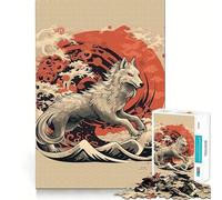 Rompecabezas Amaterasu Wolf para Adultos,1000 Piezas,Juego de Memoria Mental,Corte de Alta precisión,Manualidades,Tiempo de Tranquilidad,Ejercicio Mental en casa (38x52cm)