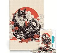 Rompecabezas Amaterasu Wolf para Adultos,1000 Piezas,para desarrollar la Memoria,Ajuste Estable,sin Piezas Que se muevan,Compacto,Ideal para Jugar en Familia (38x26cm)