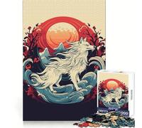 Rompecabezas Amaterasu Wolf Teenagers de 1000 Piezas Claridad Mental Pasatiempo Acogedor Fiestas (50x75cm)