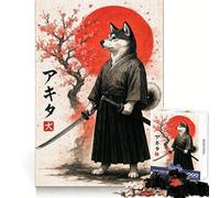 Rompecabezas American Akita Samurai de 1000 Piezas para Adolescentes Ideal para Relajarse y divertirse Navidad (50x75cm)