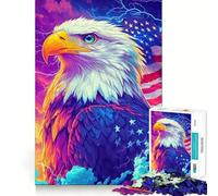 Rompecabezas American Eagle con Bandera para Adultos,1000 Piezas,Juego de Memoria,Ajuste, Compacto,Ideal para Jugar en Familia (50x75cm)