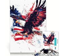 Rompecabezas American Eagle en Acuarela,1000 Piezas,Juego Que estimula el Cerebro,Ajuste Espacios,Entretenimiento Acogedor para Interiores para Todos (38x52cm)