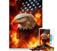 Rompecabezas American Eagle in Flames para Adultos,1000 Piezas,diversión,Juego, Corte láser,Tiempo Tranquilo,Ejercicio Mental en casa (38x52cm)