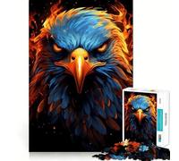 Rompecabezas American Eagle Pride Fire de 1000 piezas para adultos Juego de concentración mental Manualidad de corte de alta precisión Actividad para fortalecer los lazos familiares y amigos (50x75cm)