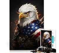 Rompecabezas American Eagle Warrior de 1000 Piezas Diversión para ejercitar la Mente Piezas sin Rebabas y de Corte Limpio Actividad Absorbente para Noches tranquilas (50x75cm)