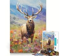 Rompecabezas American Elk para Adultos,1000 Piezas,para desarrollar la Memoria,Ajuste Estable,sin Piezas Que se muevan,Compacto,Ideal para Jugar en Familia (50x75cm)