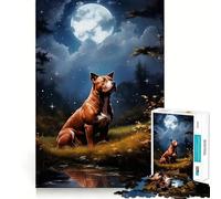Rompecabezas American Pit Bull Terrier para Adultos,1000 Piezas,para desarrollar la Memoria,Ajuste Estable,sin Piezas Que se muevan,Compacto,Ideal para Jugar en Familia (38x52cm)
