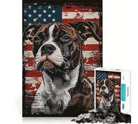 Rompecabezas American Staffordshire USA de 1000 Piezas Juego de Memoria Cerebral, Cortado con láser Actividad Absorbente para Noches tranquilas (50x75cm)