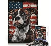Rompecabezas American Staffordshire USA de 1000 Piezas para Adolescentes Memoria aguda, Tranquilidad, Ocio, Bordes limpios, Regalo Festivo (50x75cm)
