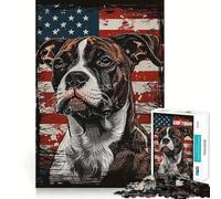 Rompecabezas American Staffordshire USA para Adultos,1000 Piezas,Juego de Habilidad y Pensamiento,Troquelado de Alta precisión,desafío entretenido para el Tiempo Libre (38x52cm)