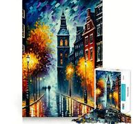 Rompecabezas Amsterdam in Color de 1000 Piezas para Adultos Juego para estimular la Memoria Calidad Profesional Actividad de Corte Que fomenta la conmovedora convivencia (38x52cm)