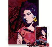 Rompecabezas Amy Winehouse Rojo de 1000 Piezas para Adolescentes Ejercicio de lógica Diversión Tranquila Bordes limpios Regalo Festivo (50x75cm)