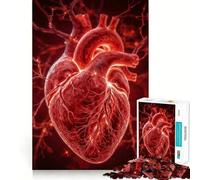 Rompecabezas anatómico de corazón con Venas y arterias de 1000 Piezas Juego de Ejercicios mentales Encaje Huecos Desafío Interactivo para el Cerebro en casa (38x52cm)