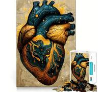 Rompecabezas anatómico Vintage con Forma de corazón para Adultos,1000 Piezas,Juego para ejercitar la Mente,Corte de precisión,Bordes Lisos,desafío Divertido para Pasar el Tiempo (38x26cm)