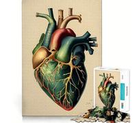 Rompecabezas anatómico Vintage de corazón,1000 Piezas,para desarrollar la Memoria,con Bordes Lisos y Encaje Forma Divertida de llenar Las Horas Libres (38x52cm)