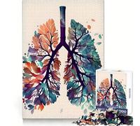 Rompecabezas anatómico Vintage de pulmones de 1000 Piezas para Adolescentes Ideal para Relajarse y divertirse Regalo de Temporada con Sistema de Encaje Firme (50x75cm)