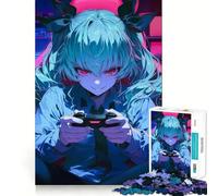 Rompecabezas Anchovy Anime Gamer Girl de 1000 Piezas para Adultos Ejercicio Mental Corte de precisión Bordes Suaves Actividad Relajante para Grupos en Interiores (50x75cm)