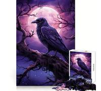 Rompecabezas Ancient Raven Moon Night de 1000 Piezas para Adolescentes Un desafío Mental Diversión Tranquila Bordes Suaves Regalo de cumpleaños (50x75cm)