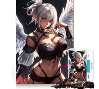 Rompecabezas Ángel con alas Blancas,1000 Piezas,Juguete Creativo,componentes Resistentes y de Corte Limpio,Ideal para Viajar,Juego Mental,Regalo (38x52cm)