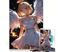 Rompecabezas Ángel con Aureola Dorada,1000 Piezas,estimulación cognitiva,Piezas sin Rebabas,Corte Limpio,Juguete de Entretenimiento para Interiores (38x26cm)