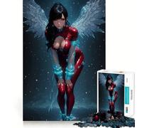 Rompecabezas Ángel con Traje Rojo para Adultos,1000 Piezas,Juego para estimular la Mente,tamaño Uniforme,Piezas precisas,Ideal para Viajar, ejercitar la Mente (38x26cm)