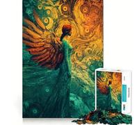 Rompecabezas Angel,de Arte Mixto y postimpresionismo,1000 Piezas Juego de concentración Mental Diseño de Ajuste Huecos Desafío Interactivo para el Cerebro en casa (38x26cm)