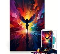 Rompecabezas Ángel de Color 1000 Piezas Juego de Habilidad Mental Corte láser Ejercicio Mental para Momentos de Tranquilidad en casa (38x52cm)