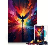 Rompecabezas Ángel de Color para Adultos,1000 Piezas,Juego para Estimular la Mente,Piezas de Encaje, Actividad Relajante para Grupos en Interiores (50x75cm)