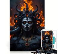 Rompecabezas Ángel de la Muerte Mujer Demonio 1000 Piezas Juego Que estimula el Cerebro Sin Espacio Ajuste Entretenimiento Acogedor para Interiores para Todos (38x52cm)