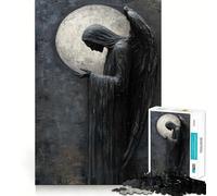 Rompecabezas Ángel de la Oscuridad de 1000 Piezas para Adultos Juego Que estimula la Mente Superficie Lisa y sin Rebabas Un pasatiempo Fascinante para los Momentos de Ocio (50x75cm)