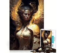 Rompecabezas Ángel de la Oscuridad para Adultos,1000 Piezas,Juego de concentración Mental, Corte láser,Actividad Nocturna Divertida para Toda la Familia (50x75cm)