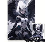 Rompecabezas Ángel Diablo Blanco de 1000 Piezas para Adultos: estimulación cognitiva, Escape Consciente, Cierre hermético, Regalo navideño (38x26cm)