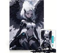 Rompecabezas Ángel Diablo Blanco para Adolescentes 1000 Piezas Mejora Mental Juego Tamaño Uniforme Piezas Precisas Actividad Divertida para la Familia y la Noche (38x52cm)